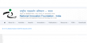 National Innovation Foundation, India Dr A P J Abdul Kalam IGNITE Awards 2018