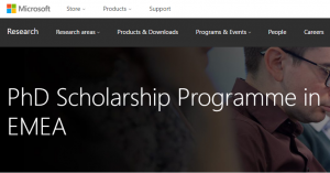 Microsoft PhD Scholarships to Cambridge IT fields, UK