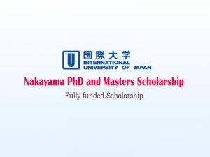 Nakayama Scholarship at the International University of Japan