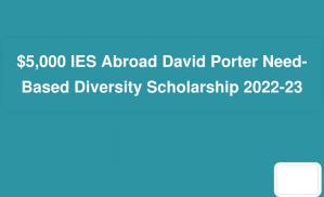 $5,000 IES Abroad David Porter Need-Based Diversity Scholarship 2022-23