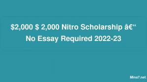 2 000 $ Bourse Nitro de 2 000 $ - Aucun essai requis 2022-23