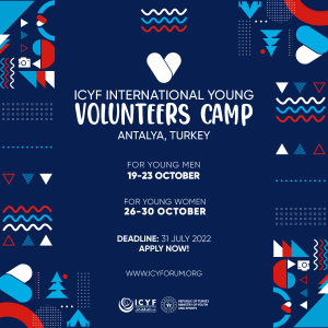 CALL FOR APPLICATION  “4th ICYF INTERNATIONAL YOUNG VOLUNTEERS CAMP 2022”  19-30 OCTOBER 2022